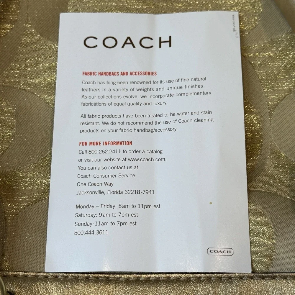 Authentic Vintage Coach Signature Tote Bag No. G0993-14433‎ Gold Leather Y2K 00s